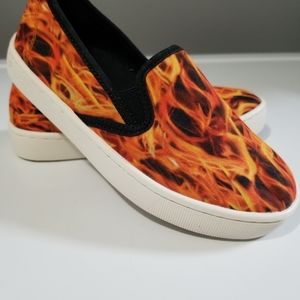 Boys size 13 slip on FLAME shoes NWOT